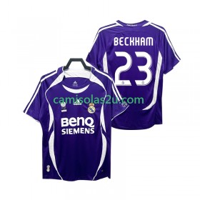 Camisolas de futebol Real Madrid Beckham 23 206 2007 Retro Equipamento Alternativa Manga Curta